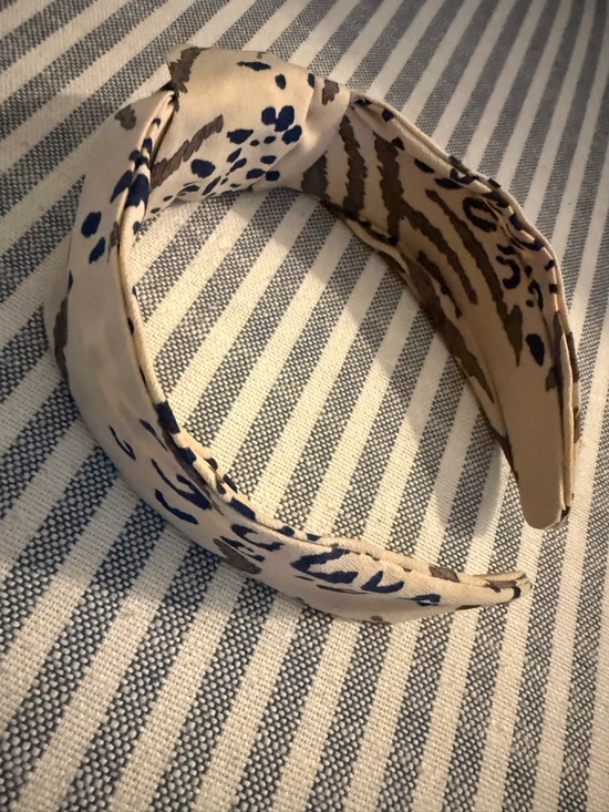 J. Crew Accessories - J. Crew Knotted Animal-Print Headband in Cream, Blue & Gray
